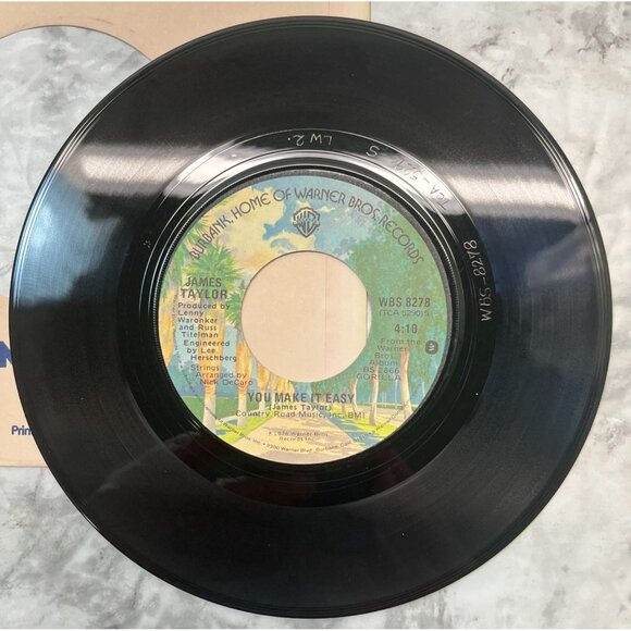 James Taylor You Make It Easy / Woman's Gotta Have It 45 Rock Vinyl 1976 - Picture 4 of 6